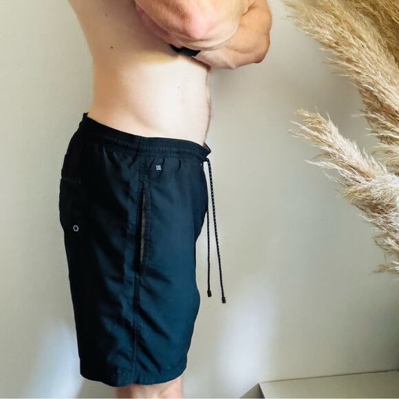 MENS HUGO BOSS Black Casual Athletic Tie Waist Transitional Swim Board Shorts S - Picture 5 of 14